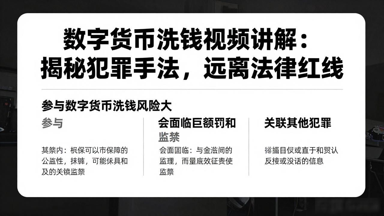 数字货币洗钱视频讲解:揭秘犯罪手法,远离法律红线