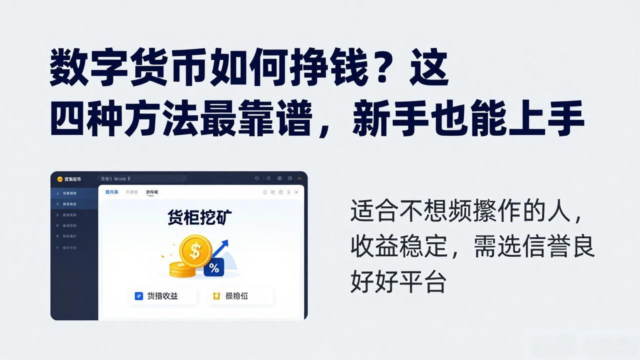 数字货币如何挣钱？这四种方法最靠谱，新手也能上手