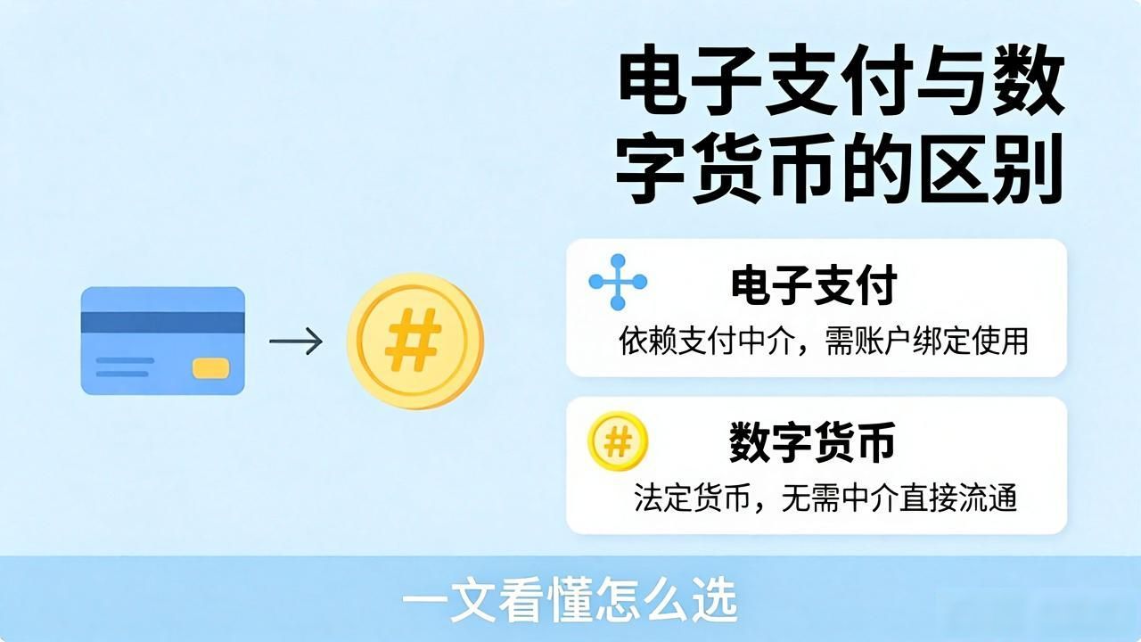 电子支付和数字货币有什么区别?一文看懂怎么选
