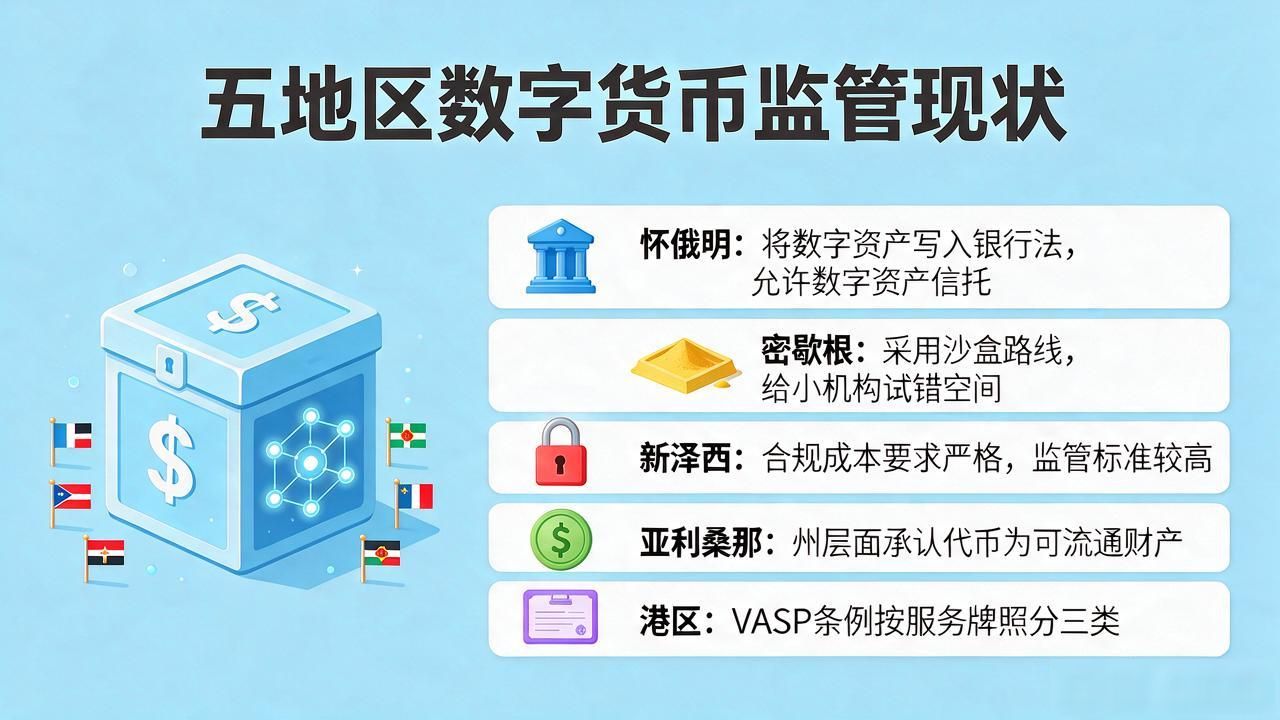 想知道数字货币五州到底怎么回事？五个地区的现状、政策和参与方式