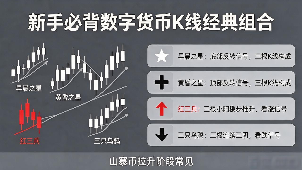 数字货币K线形态名称大全，新手看图必背的经典组合