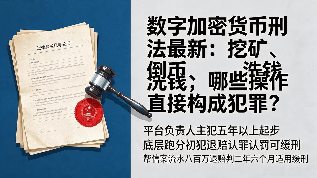数字加密货币刑法最新：挖矿、倒币、洗钱，哪些操作直接构成犯罪