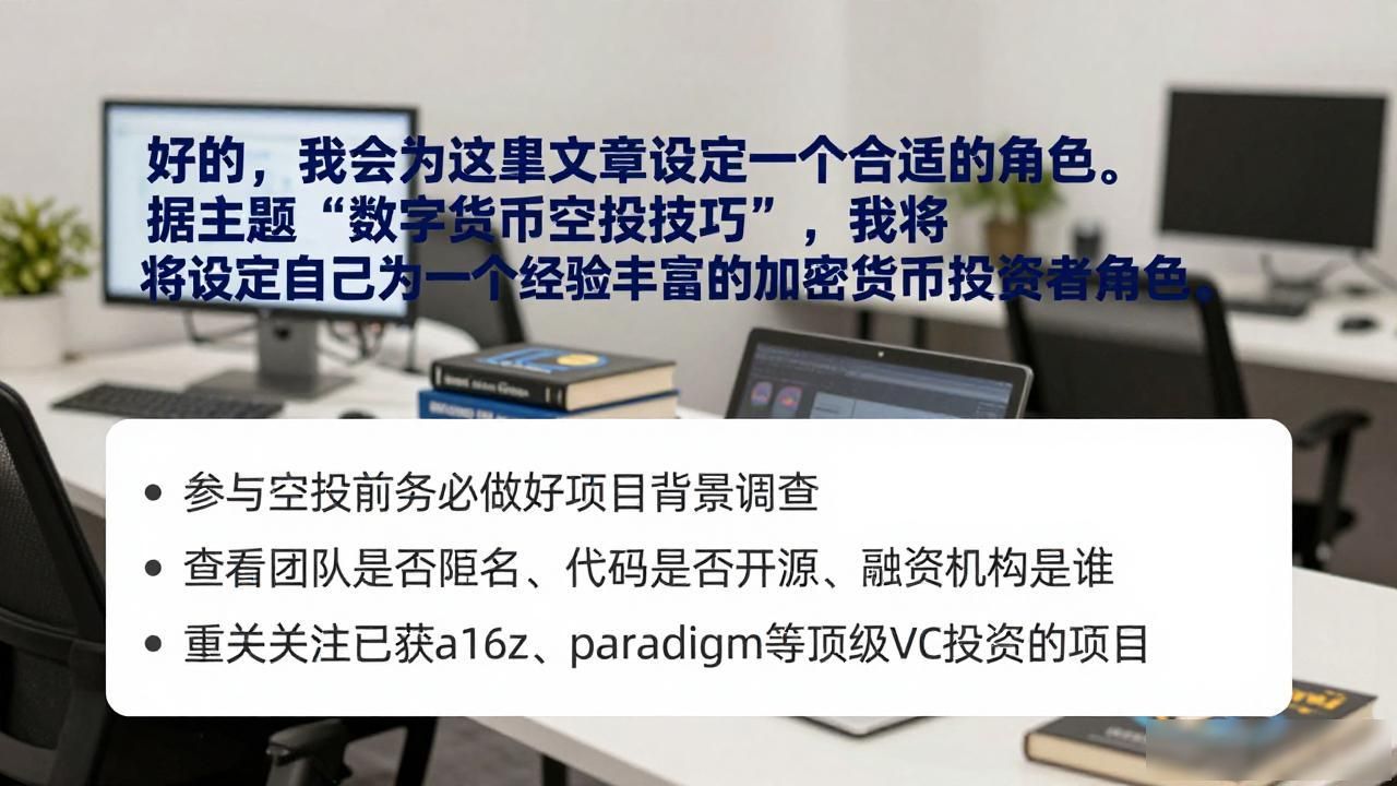 好的，我会为这篇文章设定一个合适的角色。根据主题“数字货币空投技巧”，我将设定自己为一个经验丰富的加密货币投资者角色。